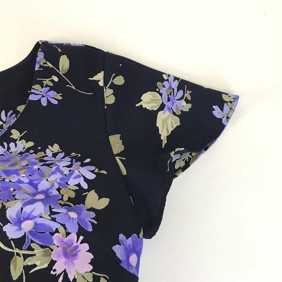 K Studio Collection Floral Blouse Women’s Size 8 V-Neck Short Sleeves Career - Picture 5 of 9